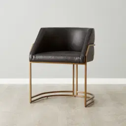 Laura Black Vegan Leather Dining Chair