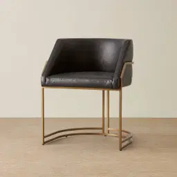 Laura Black Vegan Leather Dining Chair