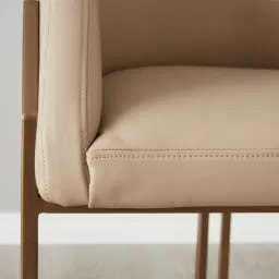 Laura Sand Beige Vegan Leather Dining Chair