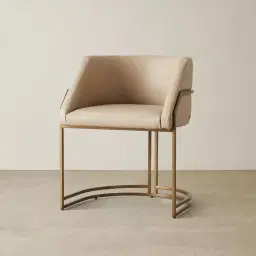 Laura Sand Beige Vegan Leather Dining Chair