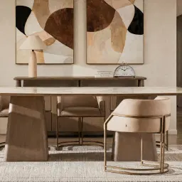 Laura Sand Beige Vegan Leather Dining Chair