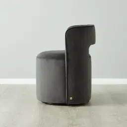 Sutton Charcoal Velvet Swivel Dining Chair