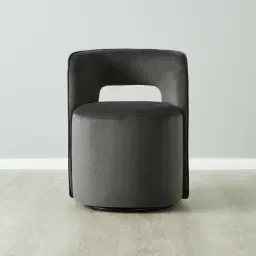 Sutton Charcoal Velvet Swivel Dining Chair