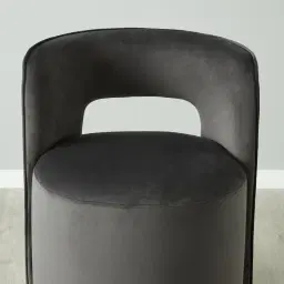 Sutton Charcoal Velvet Swivel Dining Chair