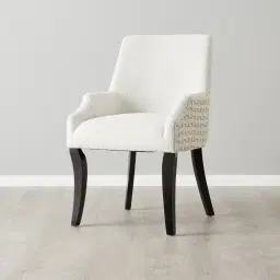 Errol Light Grey and Vanilla Boucle Patterned Dining Chair