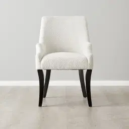Errol Light Grey and Vanilla Boucle Patterned Dining Chair