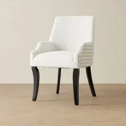 Errol Light Grey and Vanilla Boucle Patterned Dining Chair