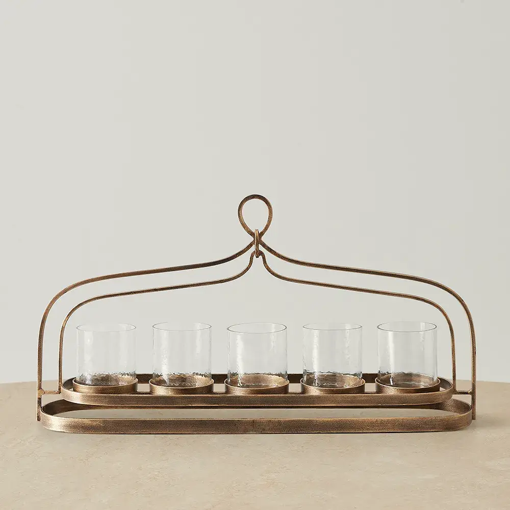 Henriette Antique Gold Metal Multi-Light Holder