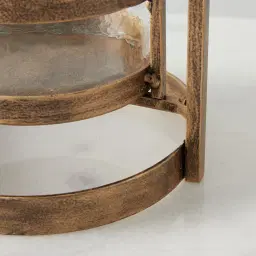 Shania Antique Gold Metal Knot Lantern - Small