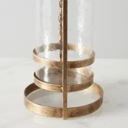 Shania Antique Gold Metal Knot Lantern - Small