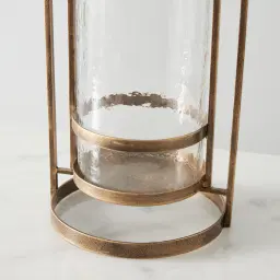 Shania Antique Gold Metal Knot Lantern - Large