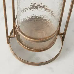Shania Antique Gold Metal Knot Lantern - Large