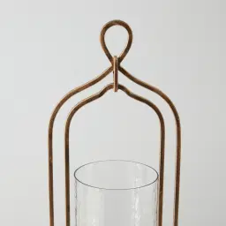 Shania Antique Gold Metal Knot Lantern - Large
