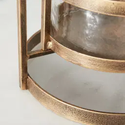 Shania Antique Gold Metal Knot Lantern - Large