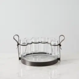 Alessandra Gilded Dark Bronze Metal Tequila Set