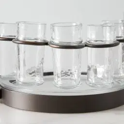 Alessandra Gilded Dark Bronze Metal Tequila Set