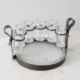 Alessandra Gilded Dark Bronze Metal Tequila Set