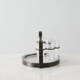 Alessandra Gilded Dark Bronze Metal Tequila Set