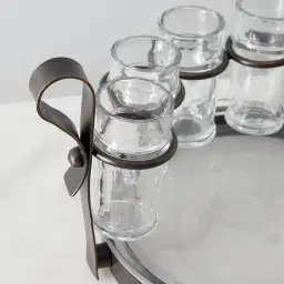 Alessandra Gilded Dark Bronze Metal Tequila Set