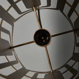 Edith Antique Gold Metal Oval Link Pendant - Large