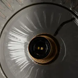 Anna Clear Glass Antique Gold Pendant - Large