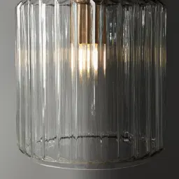 Anna Clear Glass Antique Gold Pendant - Large