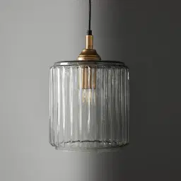 Anna Clear Glass Antique Gold Pendant - Large