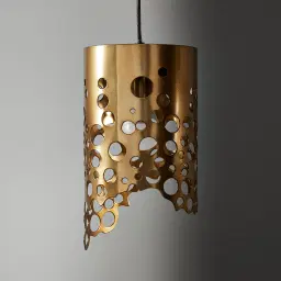 Marianna Satin Brass Metal Coral Pendant - Small