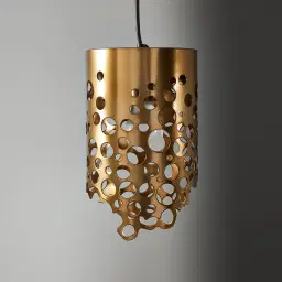 Marianna Satin Brass Metal Coral Pendant - Small