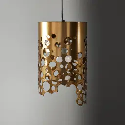 Marianna Satin Brass Metal Coral Pendant - Small