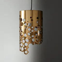 Marianna Satin Brass Metal Coral Pendant - Small