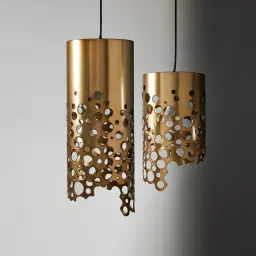 Marianna Satin Brass Metal Coral Pendant - Large