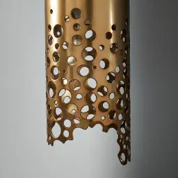 Marianna Satin Brass Metal Coral Pendant - Large