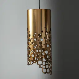 Marianna Satin Brass Metal Coral Pendant - Large