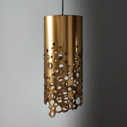 Marianna Satin Brass Metal Coral Pendant - Large
