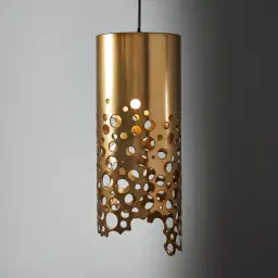 Marianna Satin Brass Metal Coral Pendant - Large