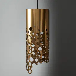 Marianna Satin Brass Metal Coral Pendant - Large