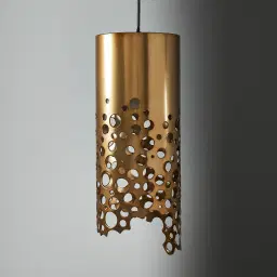 Marianna Satin Brass Metal Coral Pendant - Large
