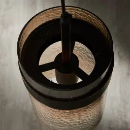 Kristoff Copper Brown Glass Gilded Dark Bronze Atrium Pendant