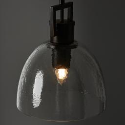 Workaday Clear Glass Gilded Dark Bronze Link Pendant - Small