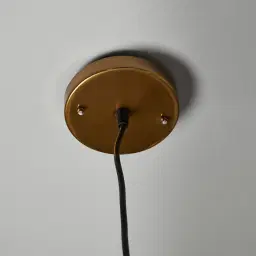 Workaday Clear Glass Satin Brass Link Pendant - Small