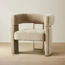 Daniella Beige Velvet Occasional Chair