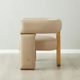 Daniella Sand Beige Vegan Leather Occasional Chair