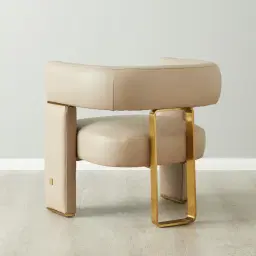 Daniella Sand Beige Vegan Leather Occasional Chair