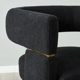 Daniella Black Woven Fabric Occasional Chair