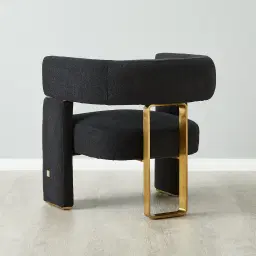 Daniella Black Woven Fabric Occasional Chair