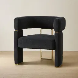 Daniella Black Woven Fabric Occasional Chair