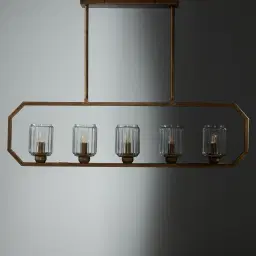 Freyja Antique Gold Metal 5-Light Chandelier