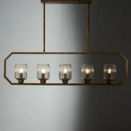 Freyja Antique Gold Metal 5-Light Chandelier