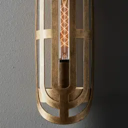 Damon Antique Gold Metal Wall Light